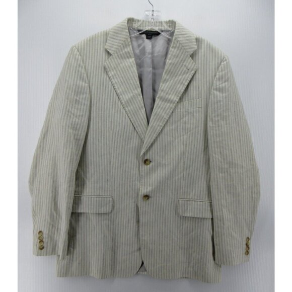Express Sport Coat 42 Linen Blazer Jacket Striped Design Studio Preppy - Picture 1 of 12